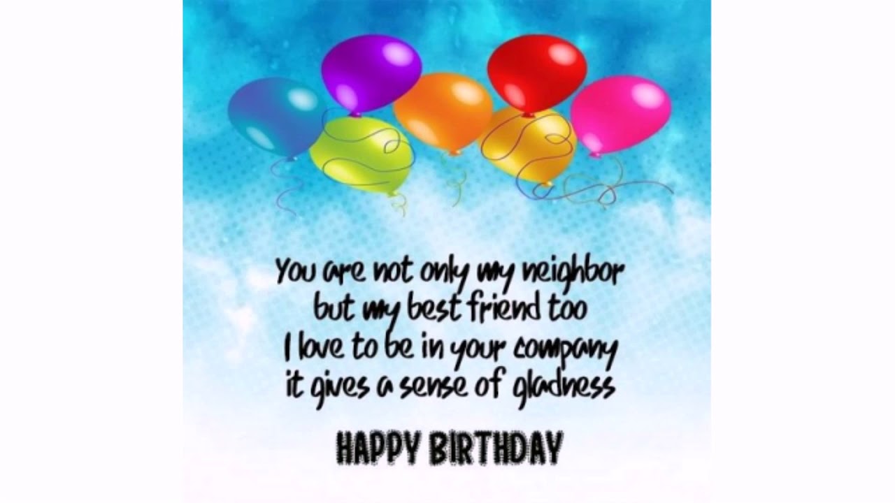 Happy Birthday to a Neighbor