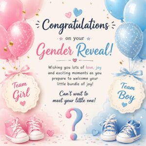 gender reveal congratulations message