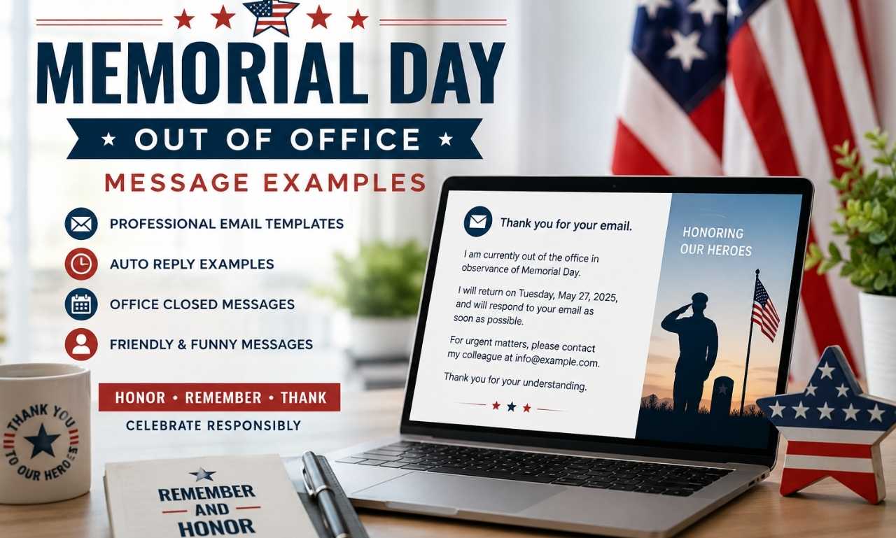 Memorial Day Out of Office Message Examples