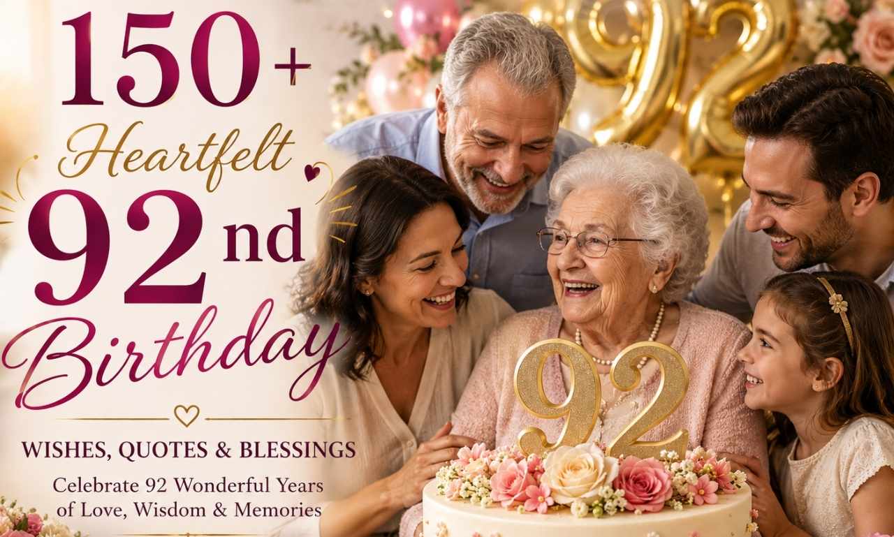 92nd Birthday Wishes