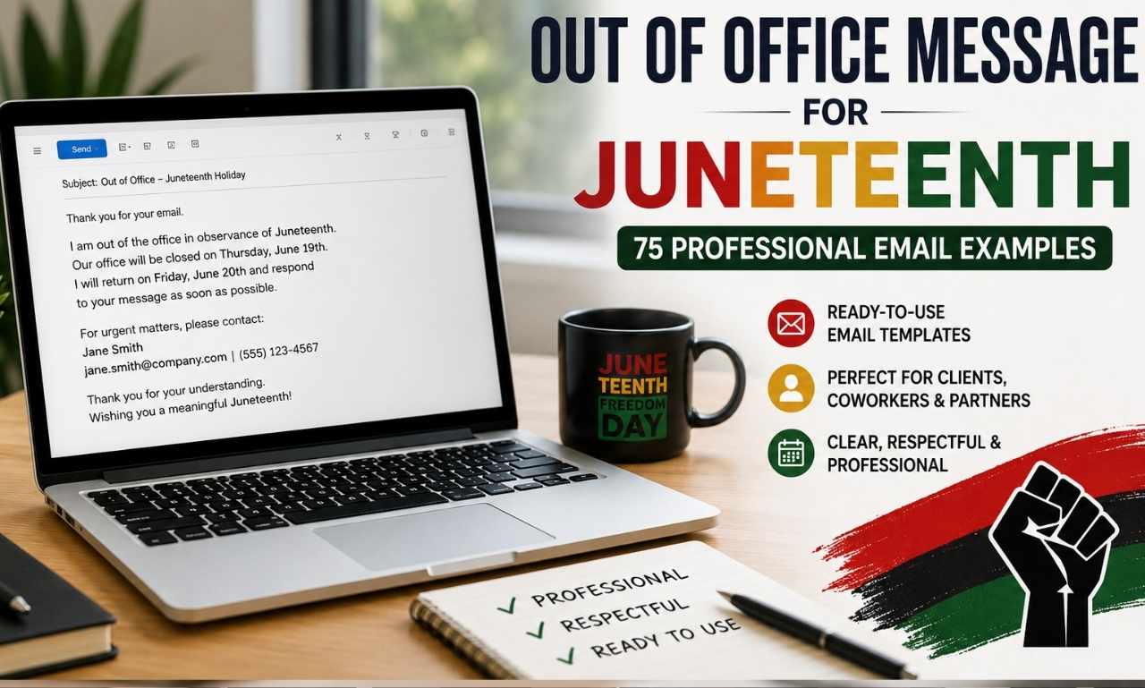 out of office message for juneteenth