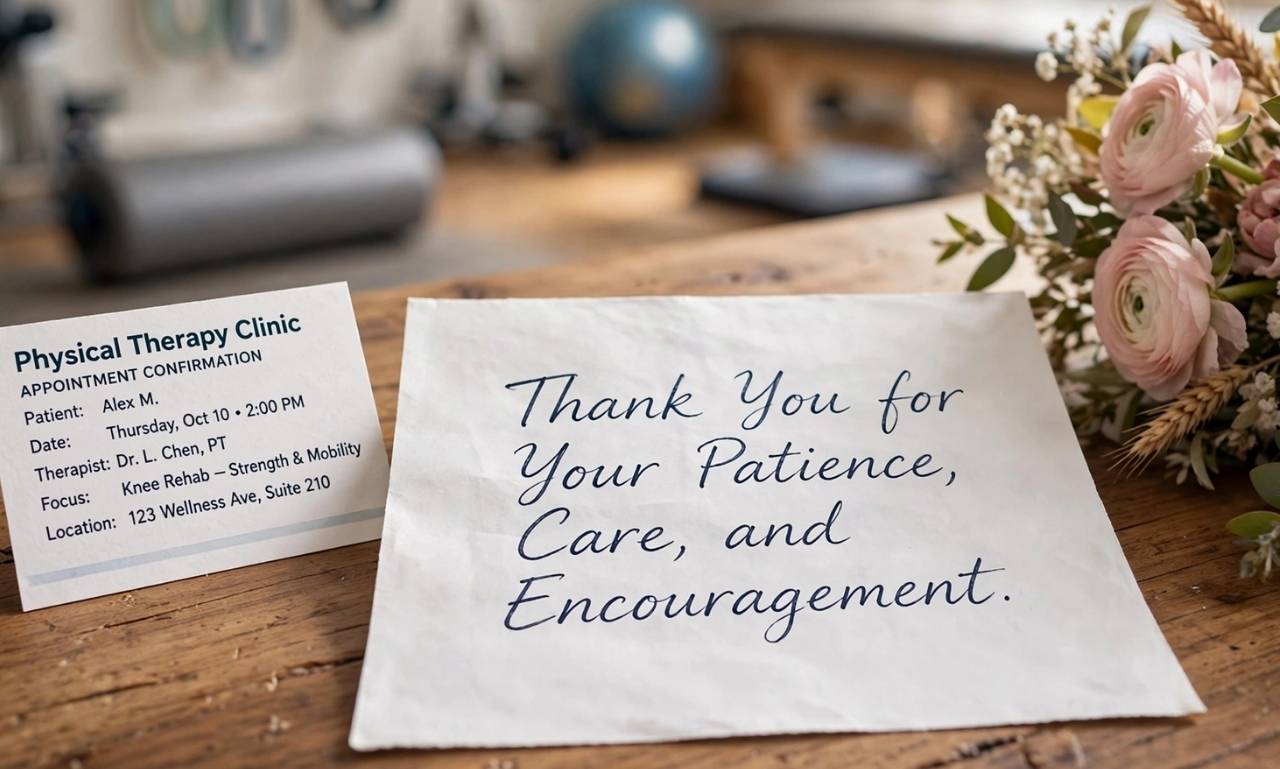 thank you note for physical therapist