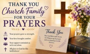 thank you note to church family for prayers