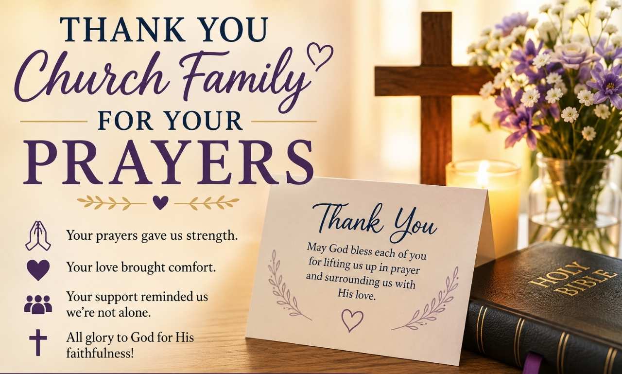 thank you note to church family for prayers