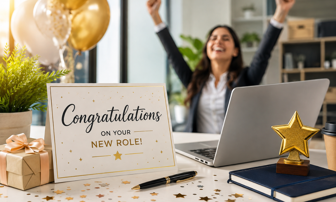 congratulations on your new role message