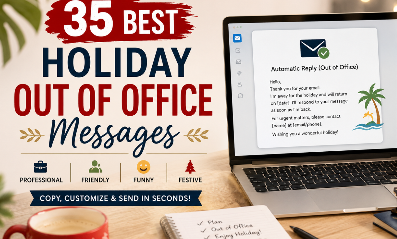 out of office message for holiday