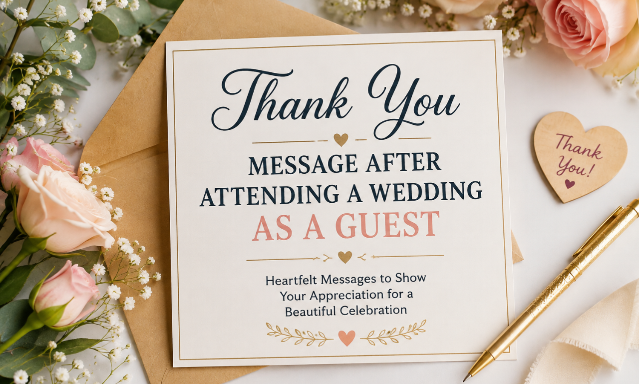 thank you message after attending a wedding as a guest